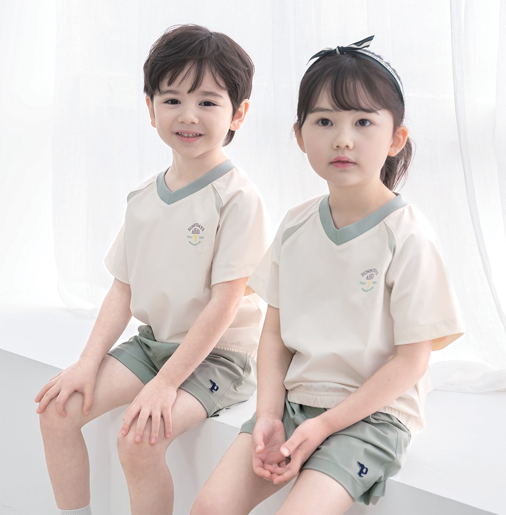 [프라우젠] 아이스_민트 / 상하세트 유치원 어린이집 하복 여름활동복