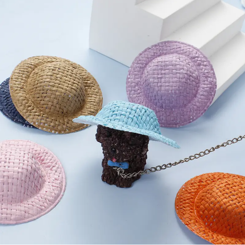 [한국모루] 칼라 미니어쳐 밀짚모자 (10개입)
