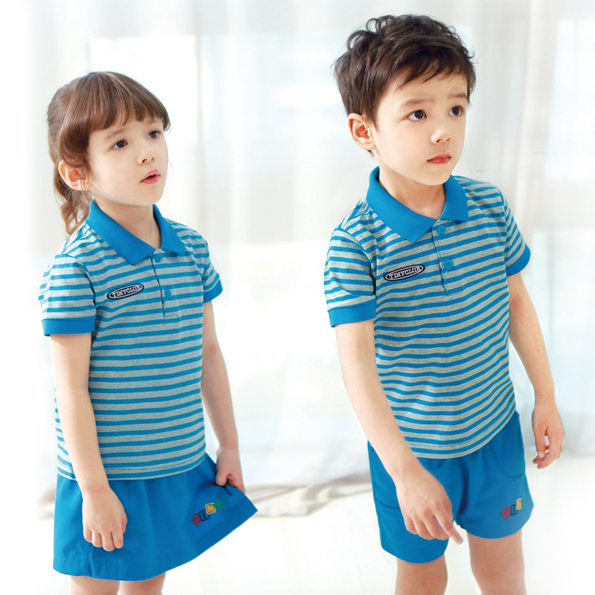 [리틀빔] S723 (티니물색반바지/티니물색랩반바지) / 유치원 어린이집 하복 여름활동복