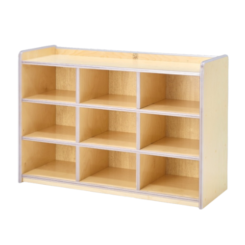 [파랑새교구] 안전몰딩 사물함 9인용(낮은형) / 고무나무 유치원교구