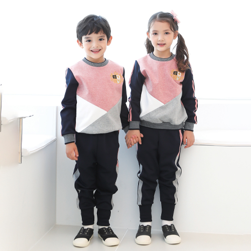 [서울원복] 2108(소매두줄 분홍&middot;곤) / 2109(소매두줄 노랑&middot;곤) (상하세트)